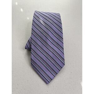 Jos. A. Bank Purple, Black, Blue Striped Pattern 100% Silk Tie NWOT